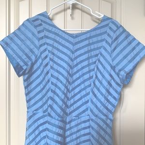 Blue fit and flare midi dress by Shabby Apple